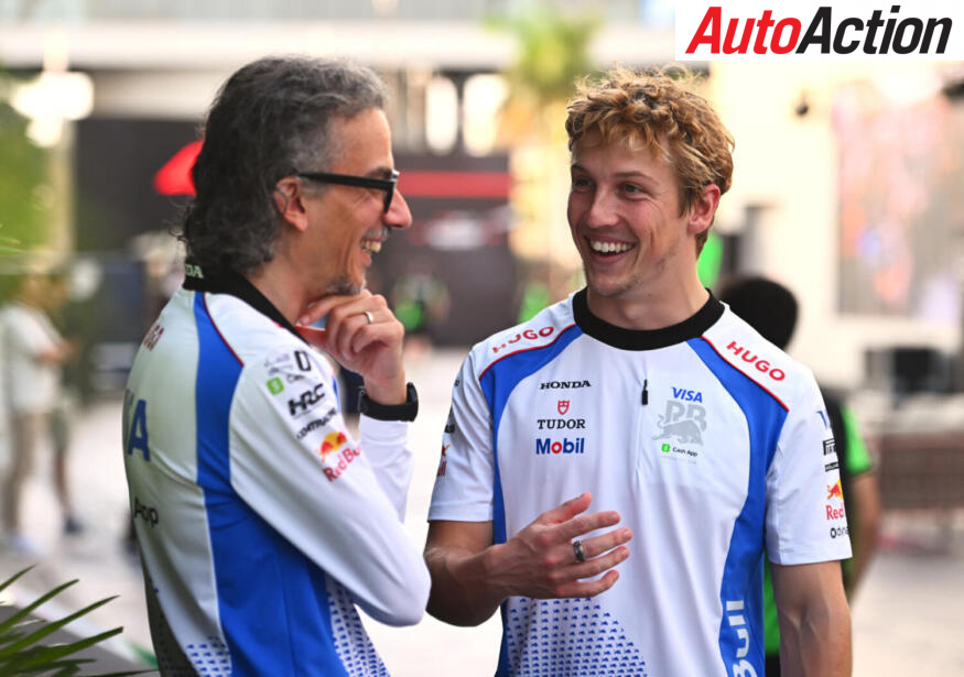 Laurent Mekies with Liam Lawson, Saudi Arabia